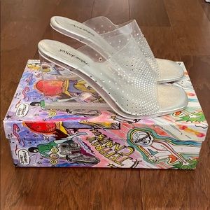 Jeffery Campbell Clear Wedge Sandal with Crystals